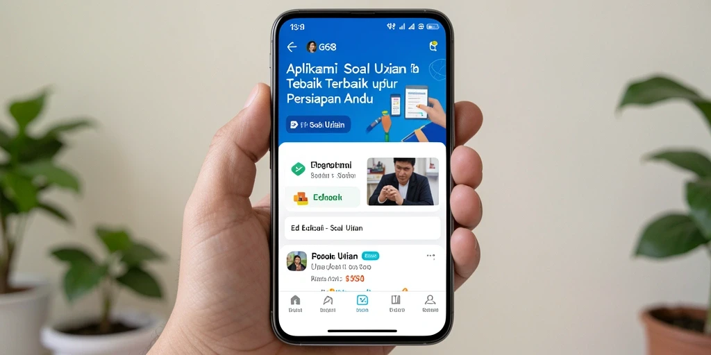 Antarmuka aplikasi G668 menampilkan soal ujian yang interaktif dan menarik.