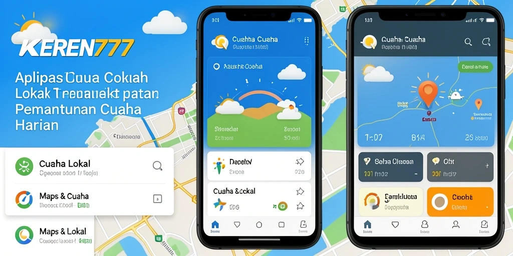 Screenshot utama KEREN777 menunjukkan antarmuka cuaca lokal yang informatif.