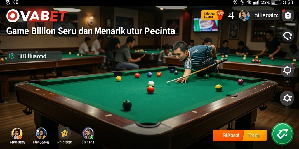 Antarmuka OVABET yang menarik dengan meja biliar nyata.