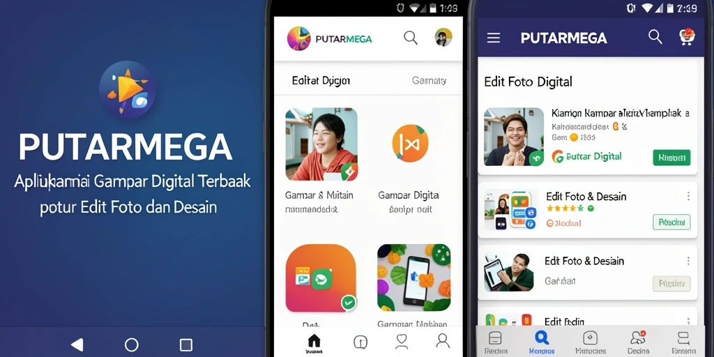 Tampilan antarmuka aplikasi PUTARMEGA yang modern dan menarik.