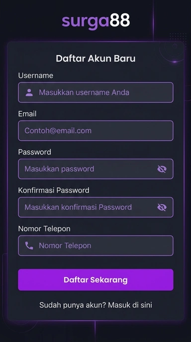 Cara Mudah Buat Akun Baru di surga88